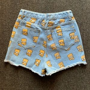 High waisted Bart Simpson shorts